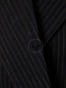 1953 Savile Row Bespoke Black D/B Rope-Stripe Suit in 1940s Style 38R