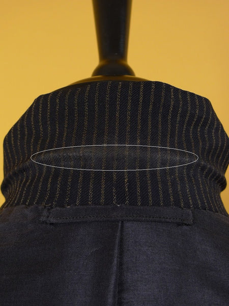 1953 Savile Row Bespoke Black D/B Rope-Stripe Suit in 1940s Style 38R