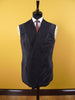 1953 Savile Row Bespoke Black D/B Rope-Stripe Suit in 1940s Style 38R