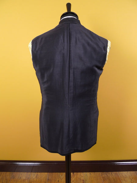 1953 Savile Row Bespoke Black D/B Rope-Stripe Suit in 1940s Style 38R