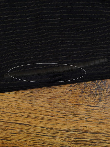 1953 Savile Row Bespoke Black D/B Rope-Stripe Suit in 1940s Style 38R