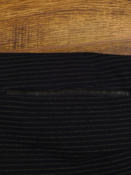 1953 Savile Row Bespoke Black D/B Rope-Stripe Suit in 1940s Style 38R
