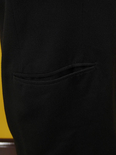 1950s 1960s English-Cut Black Wool DJ Dinner Suit 42R