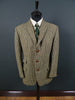 1950s 1960s Vintage Green Harris Tweed Hacking Jacket 40S