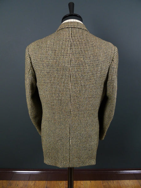1950s 1960s Vintage Green Harris Tweed Hacking Jacket 40S