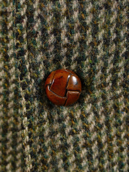 1950s 1960s Vintage Green Harris Tweed Hacking Jacket 40S