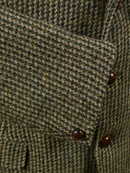 1950s 1960s Vintage Green Harris Tweed Hacking Jacket 40S