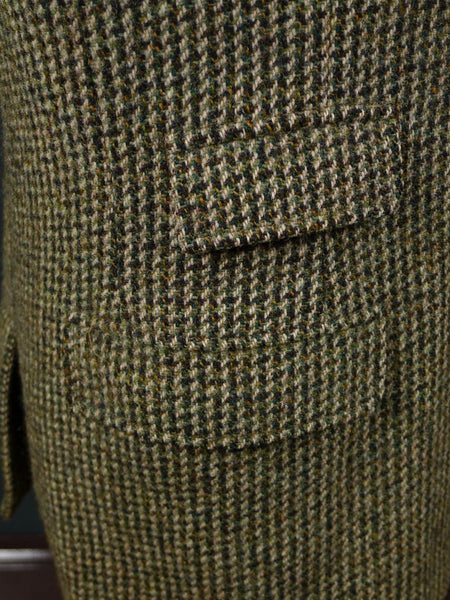 1950s 1960s Vintage Green Harris Tweed Hacking Jacket 40S