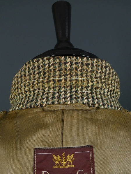 1950s 1960s Vintage Green Harris Tweed Hacking Jacket 40S