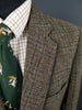1950s 1960s Vintage Heavyweight Green Check Harris Tweed Jacket 40R