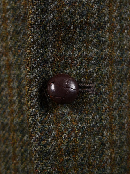1950s 1960s Vintage Heavyweight Green Check Harris Tweed Jacket 40R