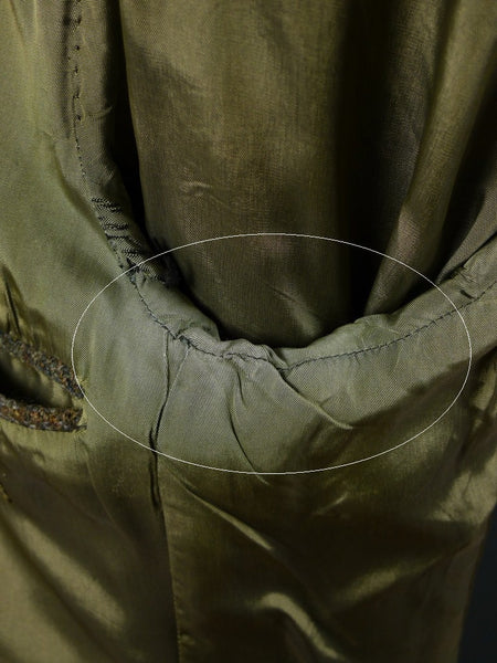 1950s 1960s Vintage Heavyweight Green Check Harris Tweed Jacket 40R