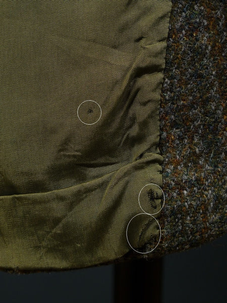 1950s 1960s Vintage Heavyweight Green Check Harris Tweed Jacket 40R