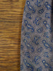 1950s 1960s Vintage Grey / Blue Paisley Pattern All Silk Cravat