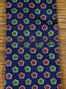 1950s 1960s Vintage Blue / Green & Red Floral Pattern Rayon Cravat