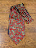 1950s 1960s Vintage Red / Blue Paisley Pattern Silk & Cotton Cravat