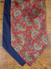 1950s 1960s Vintage Red / Blue Paisley Pattern Silk & Cotton Cravat