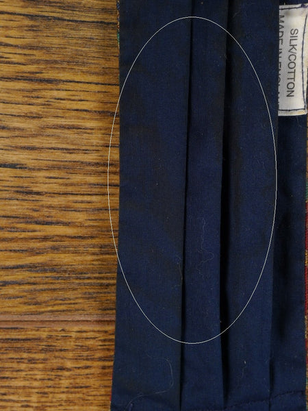 1950s 1960s Vintage Red / Blue Paisley Pattern Silk & Cotton Cravat