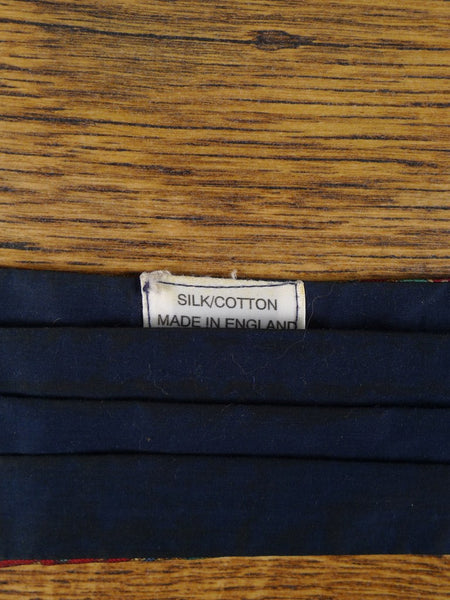 1950s 1960s Vintage Red / Blue Paisley Pattern Silk & Cotton Cravat