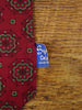 1950s 1960s Vintage Red / Green Floral Pattern Rayon Cravat