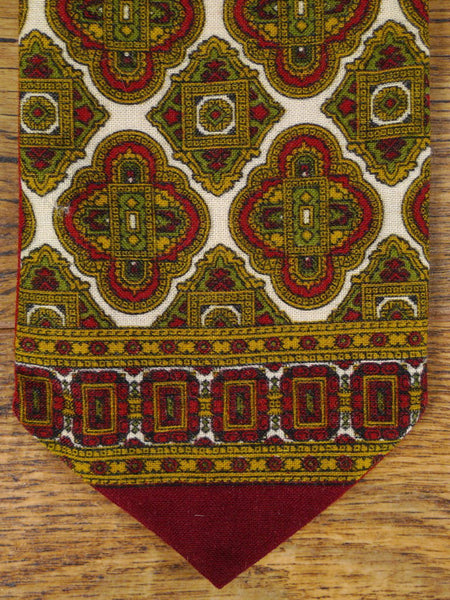 1950s 1960s Vintage Multi-Colour Pattern Rayon Cravat