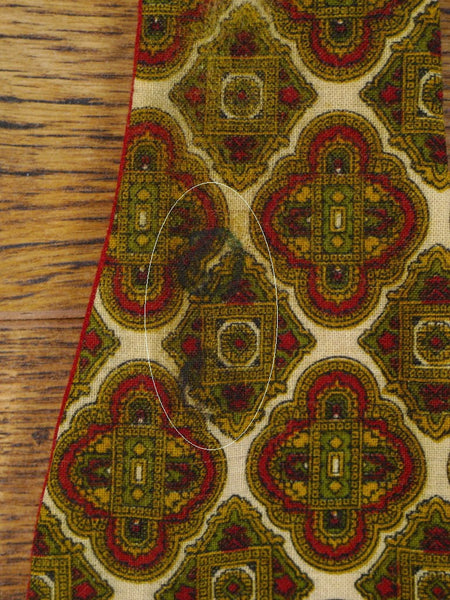 1950s 1960s Vintage Multi-Colour Pattern Rayon Cravat