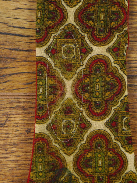 1950s 1960s Vintage Multi-Colour Pattern Rayon Cravat