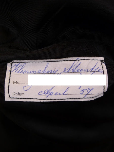 1957 Bespoke Tailored Black Wool Morning Coat 38L