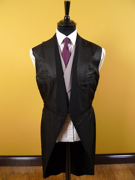 1957 Bespoke Tailored Black Wool Morning Coat 38L