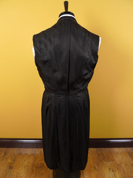1957 Bespoke Tailored Black Wool Morning Coat 38L