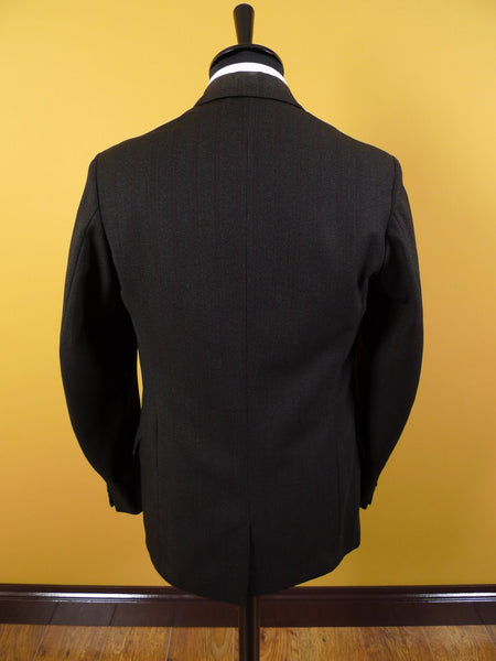 1960s Tailored Brown Twist Wool 3 Button Suit 38R