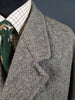 1950s Vintage Grey H/B Harris Tweed Coat w/ Tartan Linings 42-44S