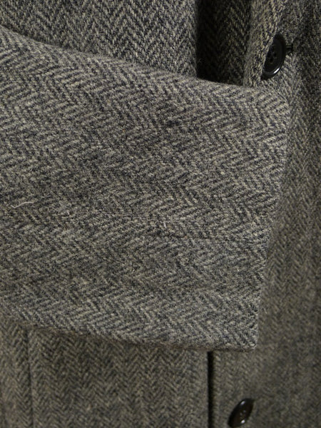 1950s Vintage Grey H/B Harris Tweed Coat w/ Tartan Linings 42-44S
