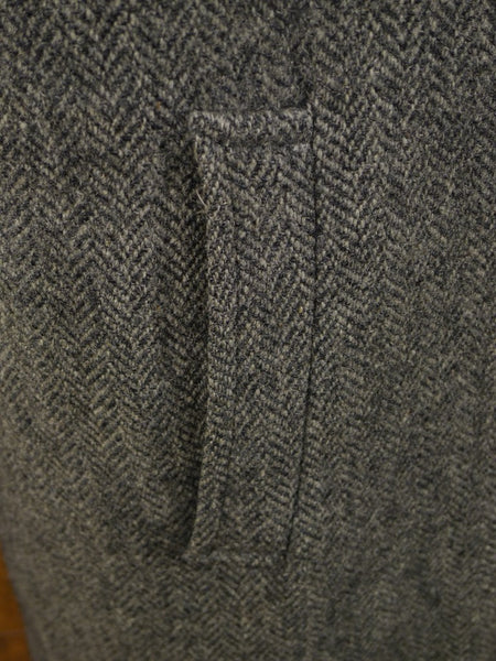 1950s Vintage Grey H/B Harris Tweed Coat w/ Tartan Linings 42-44S