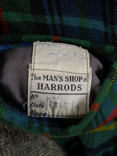 1950s Vintage Grey H/B Harris Tweed Coat w/ Tartan Linings 42-44S