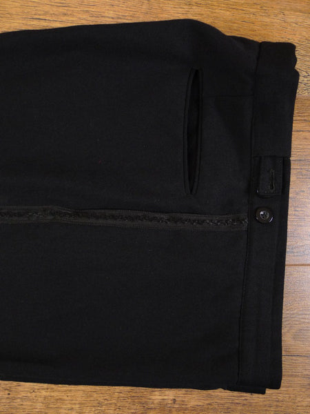1960s Vintage Black Barathea Wool Evening Trousers 34S
