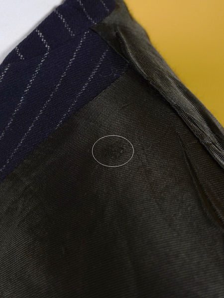 1960s Tailored Navy Blue Rope-Stripe 3-Button Worsted Suit 36