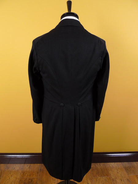 1910s 1920s Edwardian Vintage Black Wool Morning Frock Coat 36S Steampunk