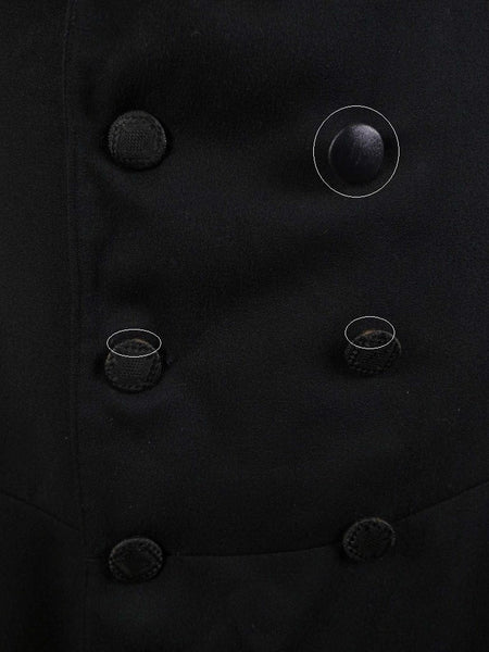 1910s 1920s Edwardian Vintage Black Wool Morning Frock Coat 36S Steampunk