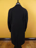1940s Vintage Tailored Heavyweight Black H/Bone Wool Raglan Overcoat 40L