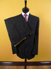 1960s Narrow Lapel 3 Button Black / Grey Stripe Tailored Suit 40L