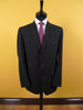1960s Narrow Lapel 3 Button Black / Grey Stripe Tailored Suit 40L