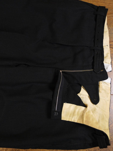 1960s Narrow Lapel 3 Button Black / Grey Stripe Tailored Suit 40L