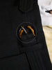 1960s Narrow Lapel 3 Button Black / Grey Stripe Tailored Suit 40L